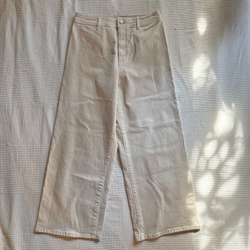 Universal Thread Wide Leg Ankle Jeans Ecru - Picture 2 of 7